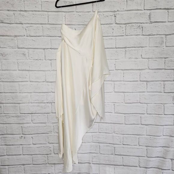 NWT Significant Other Womens Ivory Draped One Shoulder Caspian Dress Size 8 US - Picture 4 of 12